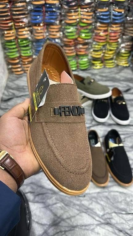 Men’s Premium Suede Loafers – Buckle Strap, Brown | Brand New shoes