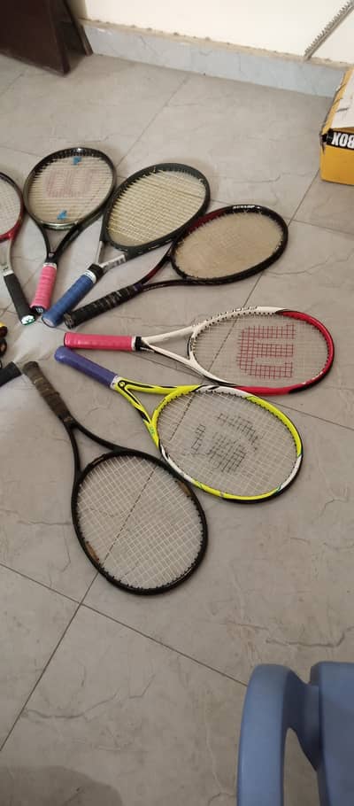 Wilson Dunlop prince & yonex Tennis Rackets.