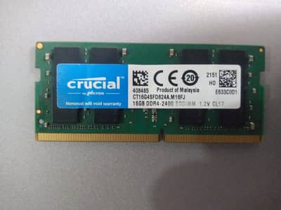 Crucial 16GB DDR4 2400MHz Desktop RAM - 100% Working