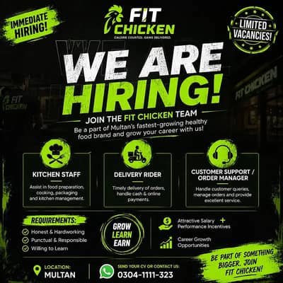 We need staff female and male