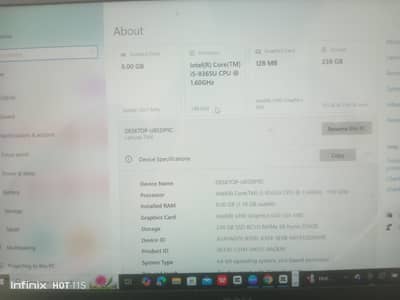 Dell core i5 8th generation 8/256SSD RS. . 45000