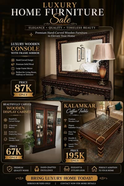 Luxury Home Furniture Sale | Premium Wooden Console, Display Cabinet