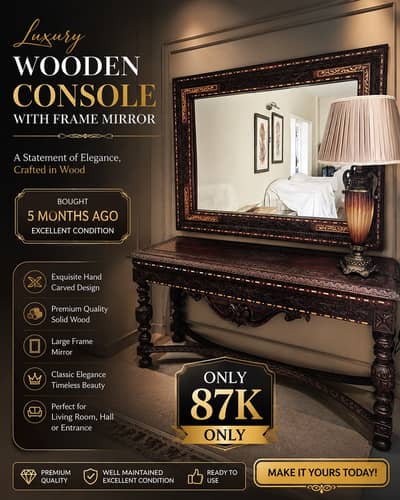 Luxury Home Furniture Sale | Premium Wooden Console, Display Cabinet