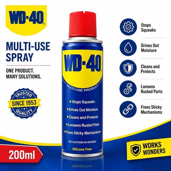 WD40 200ML Anti Rust, Anti Moisture Multi Purpose Spray