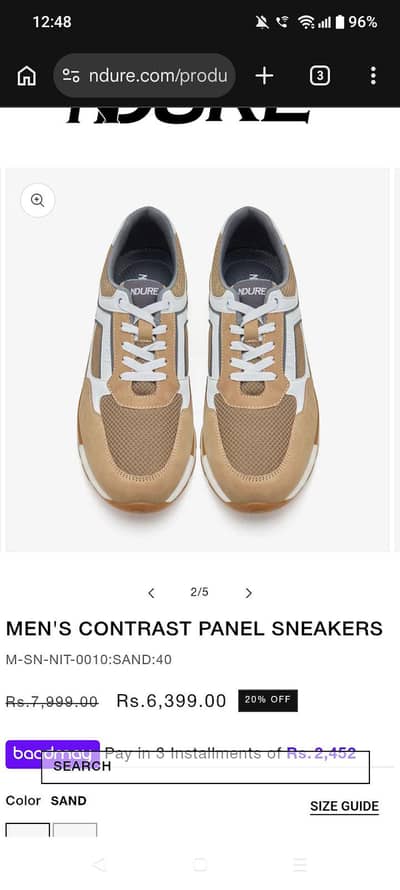 Ndure Men's Contrast Panel Sneakers