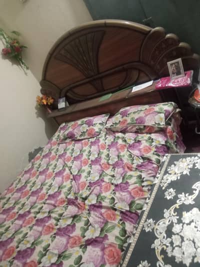 Wooden Bed (frame only)+ Dressing Table