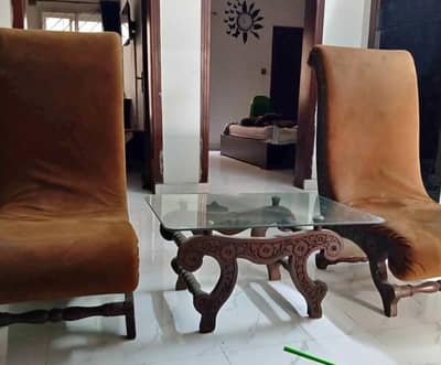 2 chanioti room chairs with big table
