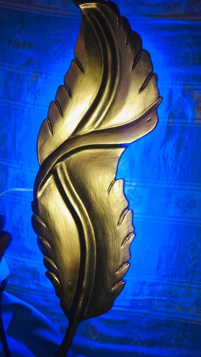 Gold Feather wall Light