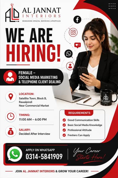 We are Hiring females For social media