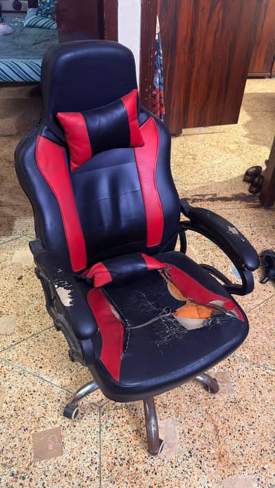 Used 50% damaged Gaming chair | Red Color | 5,000