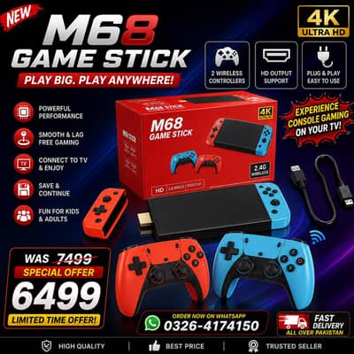 M68 game stick with 2 controllers best for led tv 0326/4174/150