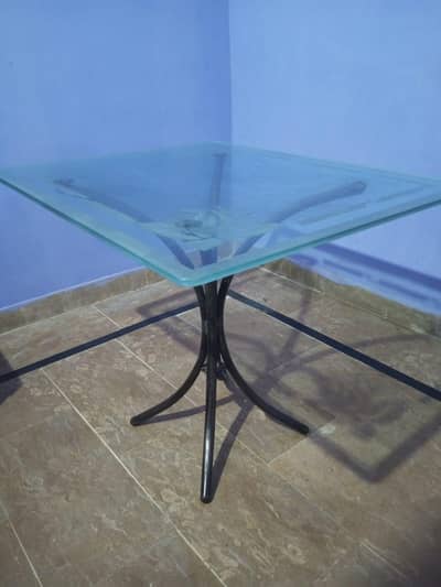 Glass Dining Table with 2 Wooden Chairs
