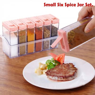Spice Jars Dispenser Masala Rack Easy Flow Storage Crystal Seasoning