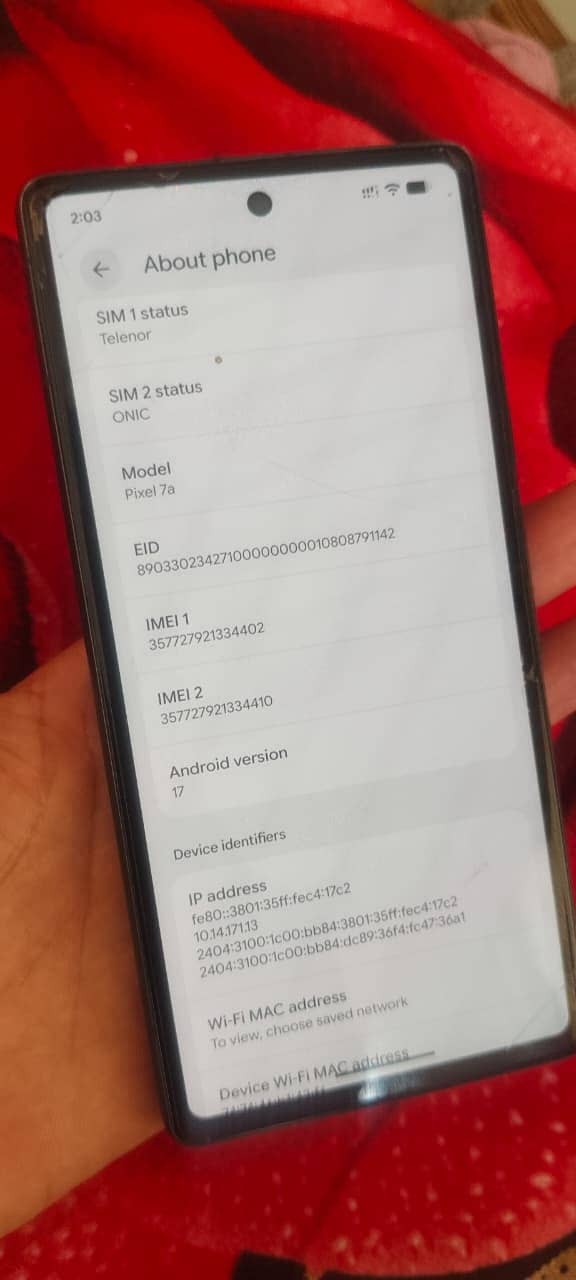 Google Pixel 7a 0