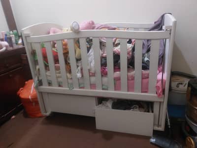 Baby Cot/Baby bed with Best quality wood with 2 Mattress