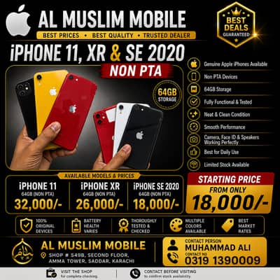 Apple iPhone 11 XR SE 2020 Non PTA 64GB | Original iPhone | Best Price