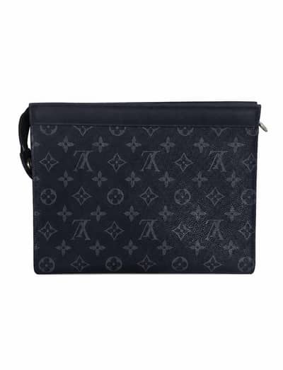 Original Louis Vuitton Pochette Voyage MM Monogram Eclipse
