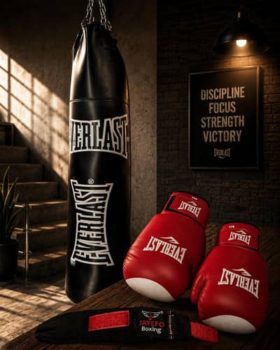 EVERLAST , BOXING BAG , GLOVES , WRAPS , AND CHAIN