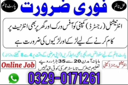 Online work/part time jobs/flexibility of time/work available