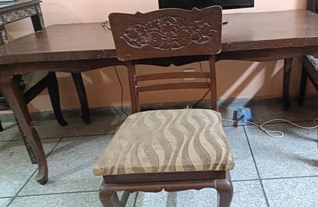 Dinning Table with 6 chairs (Pure Wooden)