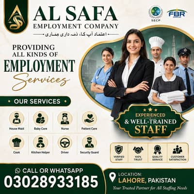 We Provide Maid ,Driver, Filipino, Cook,Couples, Attendant, babysitter