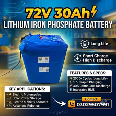 72V 30Ah Lithium Iron Phosphate Battery
