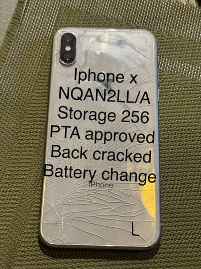 Iphone x Urgent for sale All ok just back cracked and battery changed