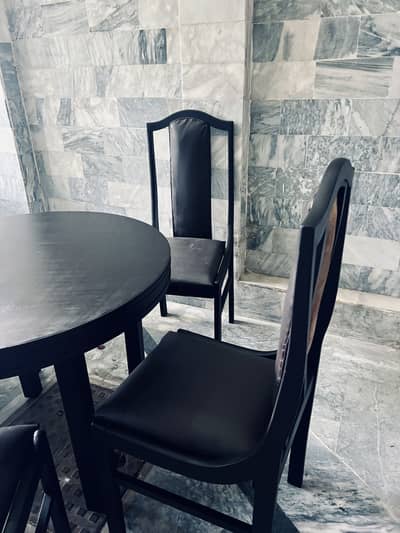 Beautiful Solid Dining Table (Rs. 15000) with 6 Chairs (Rs 15000)