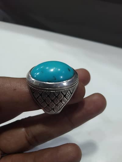 silver ring 100% pure Nisha puri firoza 100% original