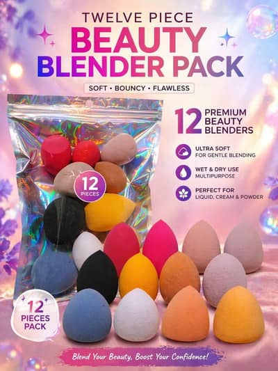 12 pec Premium Blenders Sponge set. soft makeup blender pack