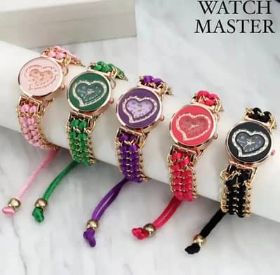 Stylish Ladies Bracelet Watch | Heart Dial Wrist Watch |Girls Fashion