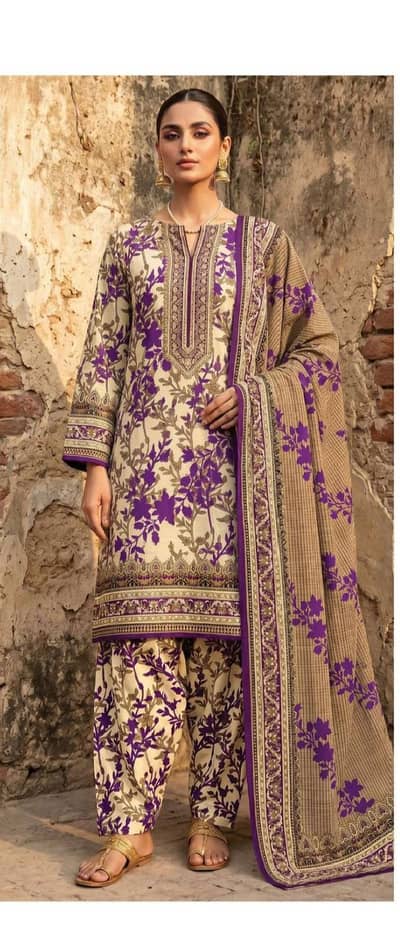 Female Three piece unstitch printed suits