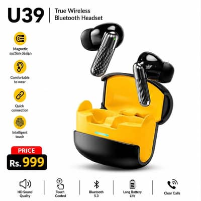U39 True Wireless Bluetooth Earbuds TWS | HD Sound | Touch Control |l