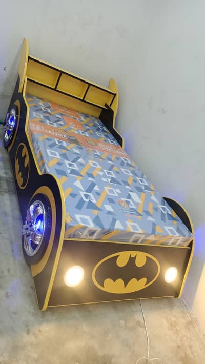 Brand New Single Car Bed With Front and Wheel Lights for Boys