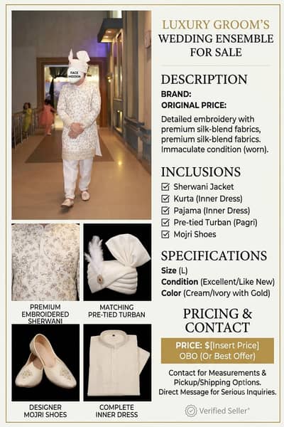 *Men Sherwani | Hand Embellished Designer | Sherwani | Wedding Dress*
