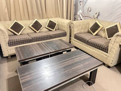 6 seater sofa with center table set available in 100% good quality