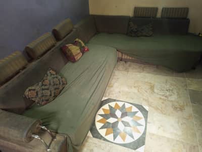corner sofa brown colour 10 by 8 condition