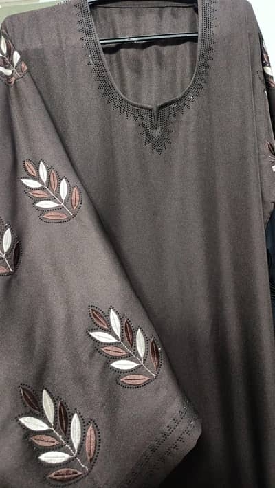Abaya with sleeves embroidery