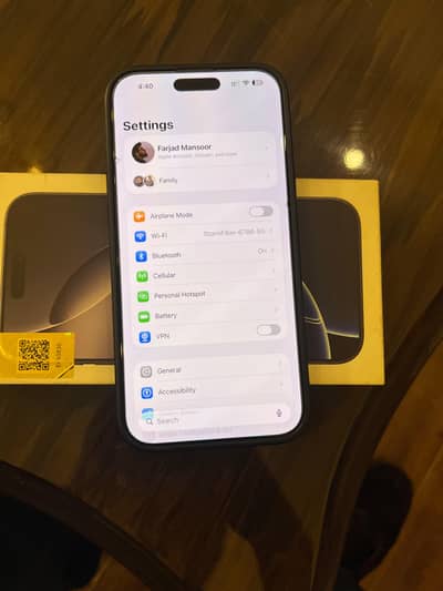 iPhone 16 Pro Max PTA Approved 256 GB (10/10) with original box & wire