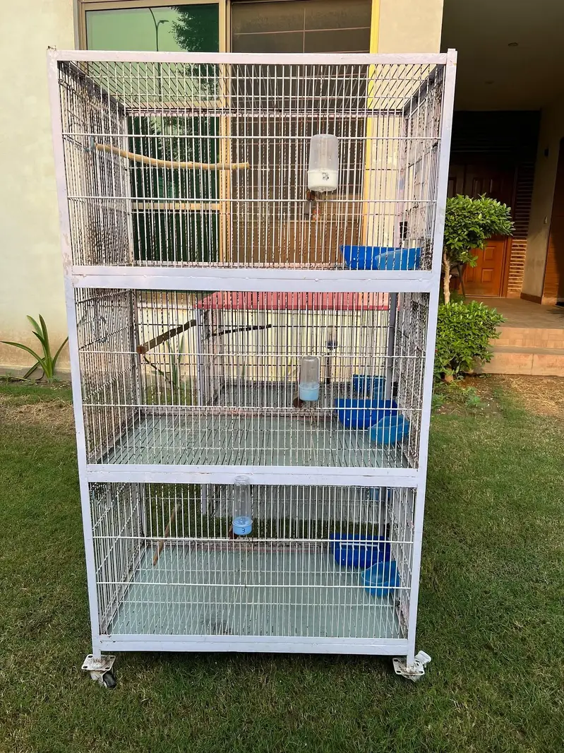 5 five portion Iron birds cage with tyre for sale for lovebirds birds — photo 4