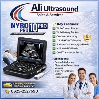 NYRO 10 Pro Portable Digital Ultrasound Machine with Convex Probe
