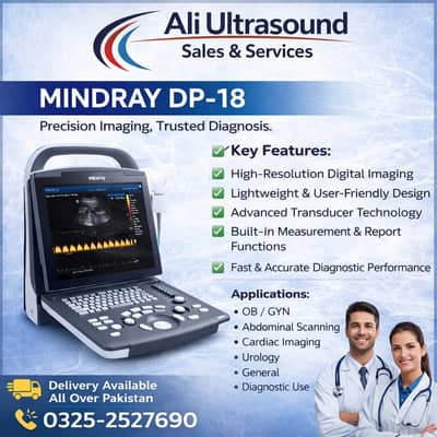 Mindray DP-18 Portable Digital Ultrasound Machine for Diagnosis