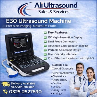 E30 Portable Color Doppler Ultrasound Machine with 15" HD Display
