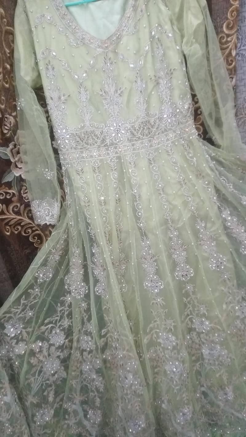 pista color maxi and grey colour lehenga 0