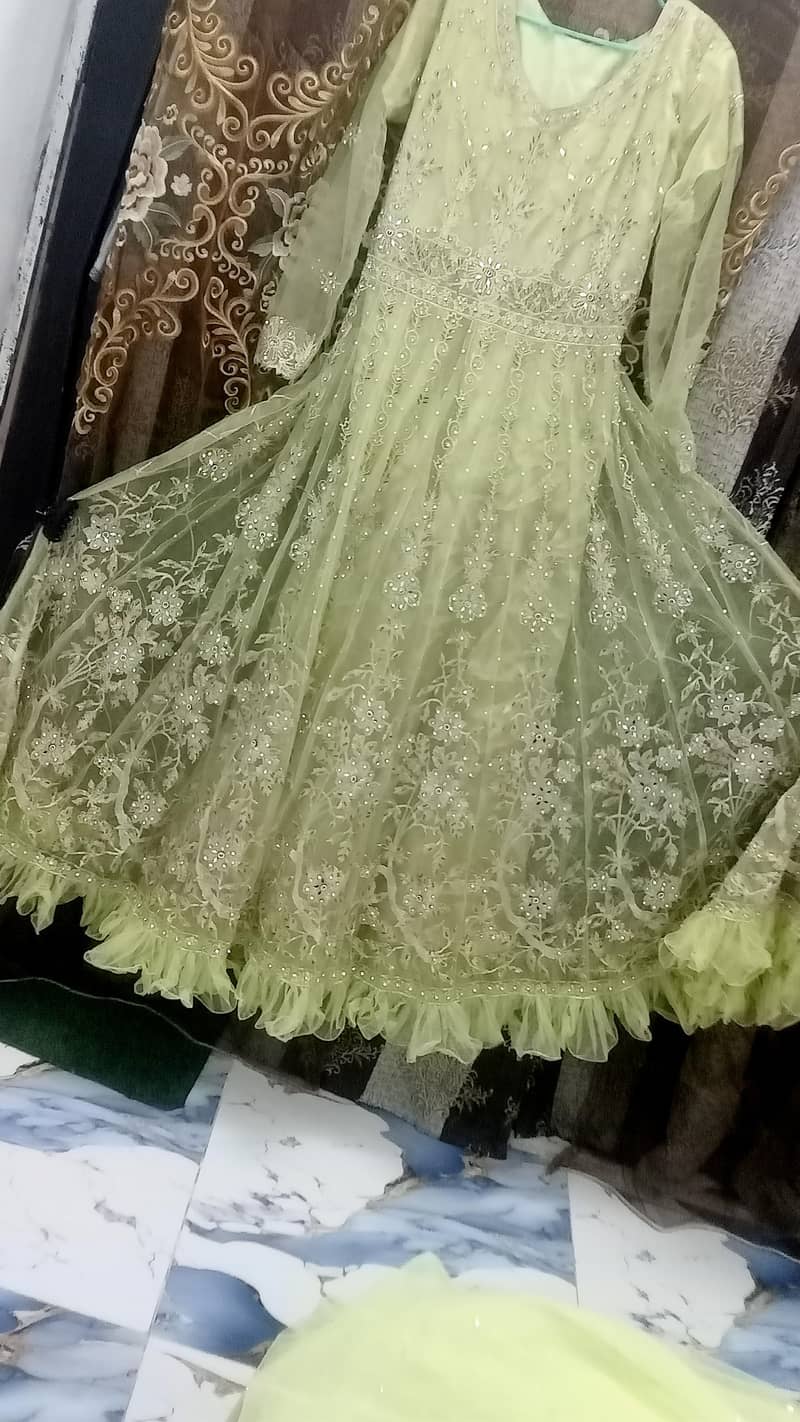 pista color maxi and grey colour lehenga 2