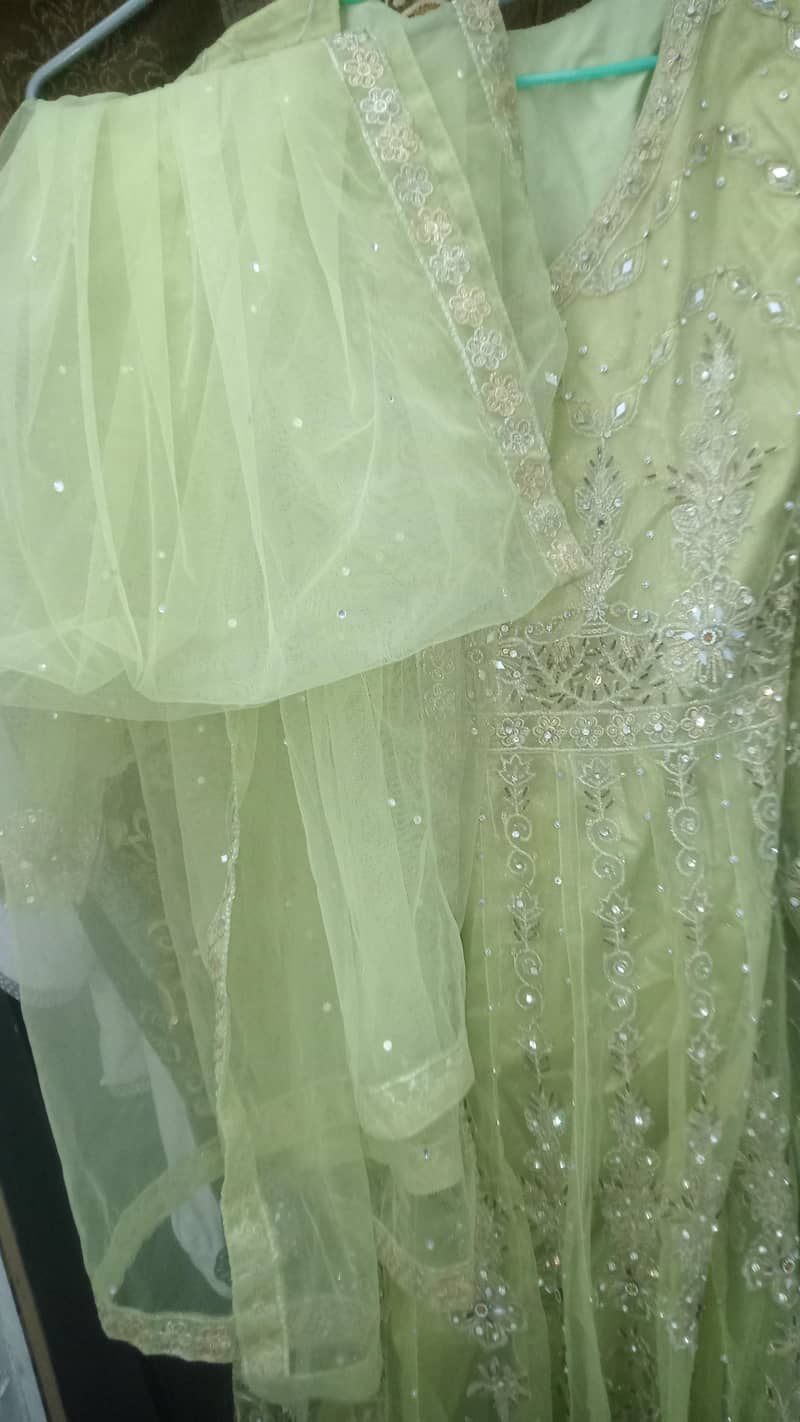 pista color maxi and grey colour lehenga 4