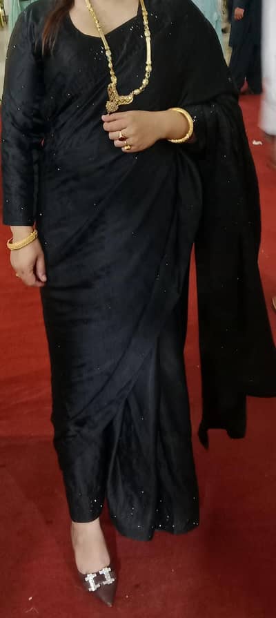 Black silk saree