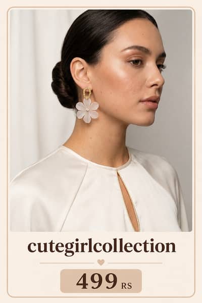 Korean Style White Flower Earrings