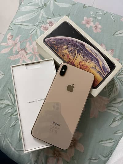 iphone Xs max Pta aproved physical plus esim Gold color complete box