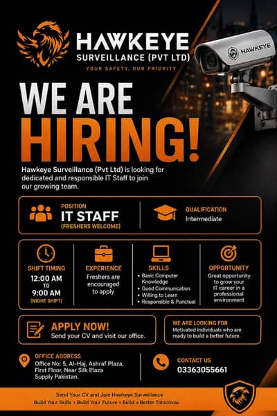  URGENT HIRING – IT STAFF 
